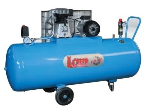 LAM 200/3T/EASY Τροχήλατος Δικύλινδρος Αεροσυμπιεστής 200lt Με Ιμάντα (Με Μαντεμένια Κεφαλή)