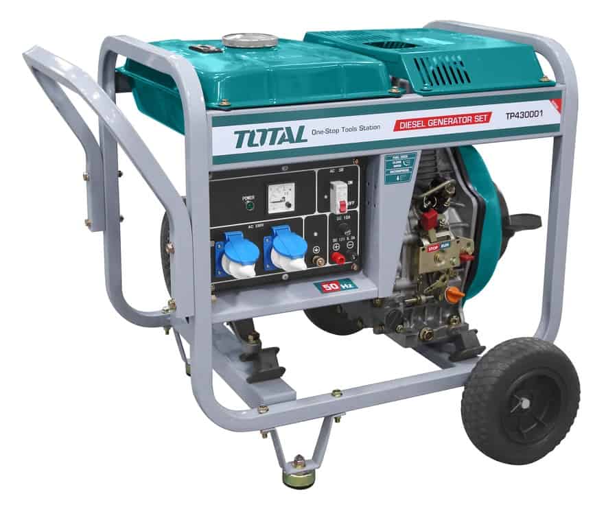 Total TP430001 Τροχήλατη Diesel Ηλεκτρογεννήτρια AVR 3.75kVA Με Χειρόμιζα (Μονοφασική)