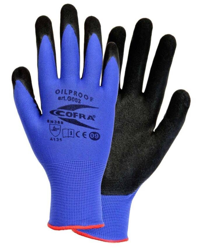 Γάντια Νιτριλίου Cofra Oilproof blue/black