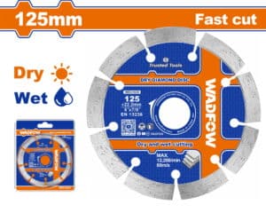 WADFOW WDC1K03 Διαμαντόδισκος Turbo Ξηράς & Υγράς Κοπής 125mm