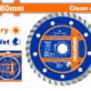 WADFOW WDC3K04 Διαμαντόδισκος Turbo Ξηράς & Υγράς Κοπής 180mm