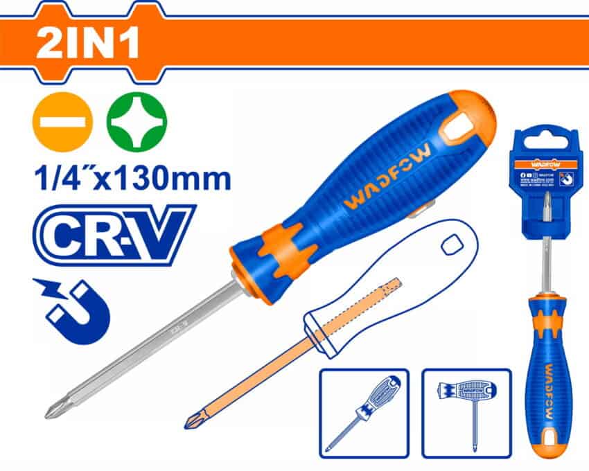 Wadfow WSS45M3 Κατσαβίδι Διπλο Μαγνητικό 130mm 2 σε 1