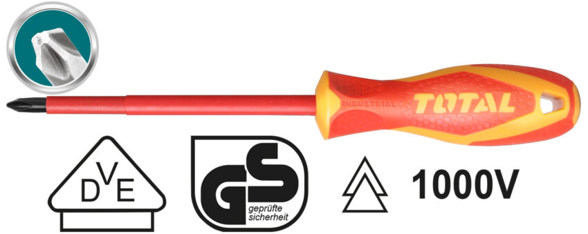 Total THTISPH060 Μαγνητικό Κατσαβίδι Σταυρού Ηλεκτρολόγων 1000V (PH0x60mm)