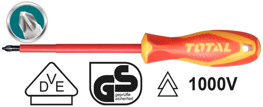 Total THTISPZ2100 Μαγνητικό Κατσαβίδι Σταυρού Ηλεκτρολόγων 1000V (PZ2x100mm)