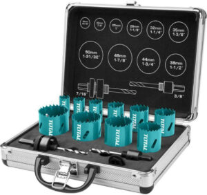 Total TACSH1121 Σετ Ποτηροπρίονα σε Βαλίτσα με Διάμετρο από 20mm έως 50mm για Ξύλο, Μέταλλο και Πλαστικό