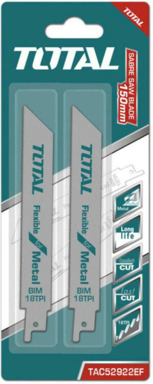 Total TAC52922EF Λάμες Σπαθοσέγας για Μέταλλο 150mm 2τμχ