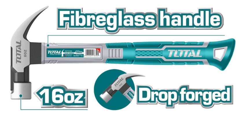 Total THTCH0166 Σφυρί Προκοβγάλτης 450gr με Πλαστικη Λαβή