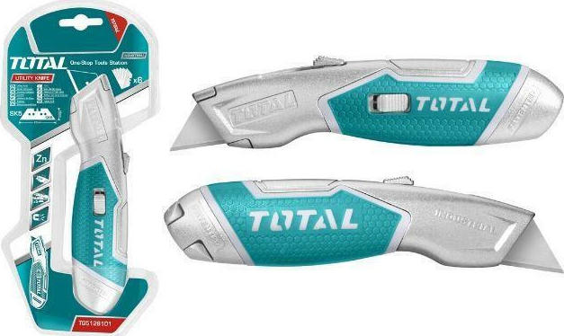 Total TG5126101 Κοπίδι Φαλτσέτα Ασφαλείας Μοκέτας με Μεταλλικό Σώμα και Πλάτος Λάμας 19mm