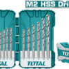 Total TACSDL51502 Σετ 15 Τρυπάνια HSS με Κυλινδρικό Στέλεχος για Μέταλλο