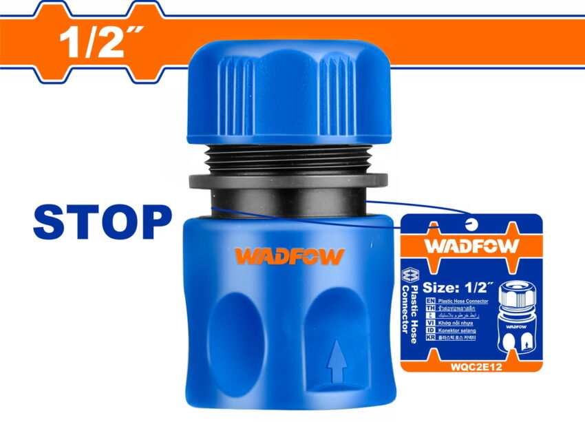 Wadfow WQC2E12 Ταχύσυνδεσμος Συνεχούς Ροής 1/2" Με Βαλβίδα Stop