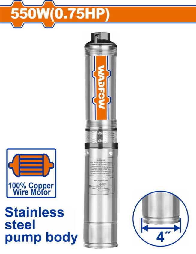 Wadfow WWPDA02 Υποβρύχια Αντλία Πηγαδιών Inox 4" / 550W / 0.75ΗΡ