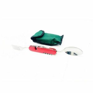 ΚΜ702 Σουγιάς με Θήκη Κόκκινος με Κουτάλι/Πηρούνι & Θήκη