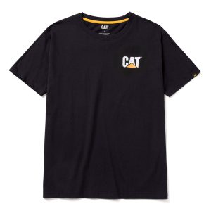 Cat W05324 Μπλουζάκι Κοντομάνικο Μαύρο Τrademark Tee 2XL