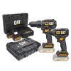 Cat COMBO-05 Δραπανοκατσάβιδο Κρουστικό DX12B & Κατσαβίδι Παλμίκο DX71B & Δώρο 2 Κασετίνες & 2 Μπαταρίες 4.0Ah Με Διπλό Φορτιστή DXK900