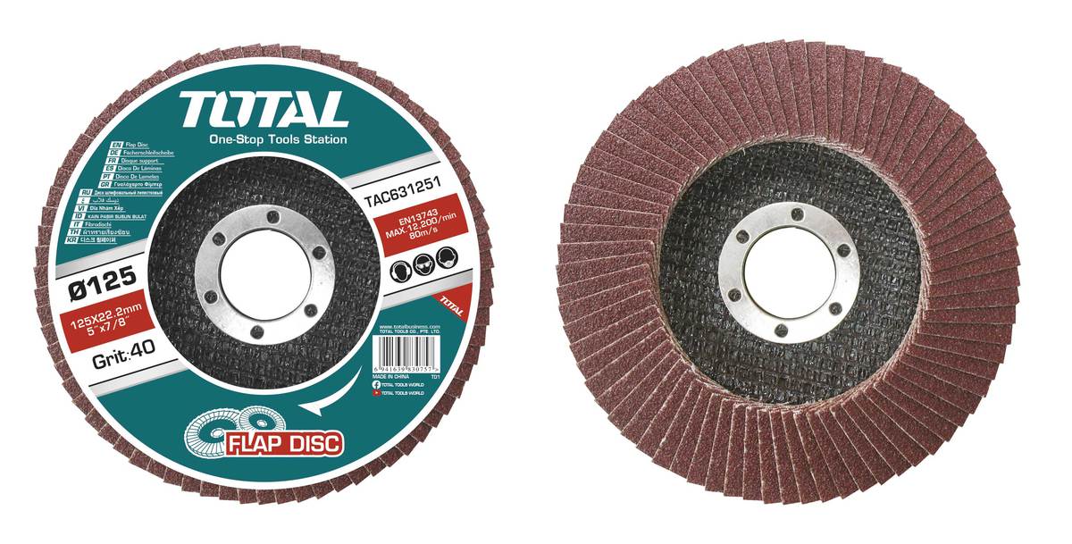 Total TAC631251 Δίσκος Λείανσης Inox / Μετάλλου Πολύπτερος P40 125mm