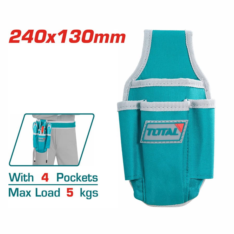 Total THT16P4011 Θήκη Μέσης Εργαλείων Υφασμάτινη 4 Θέσεων