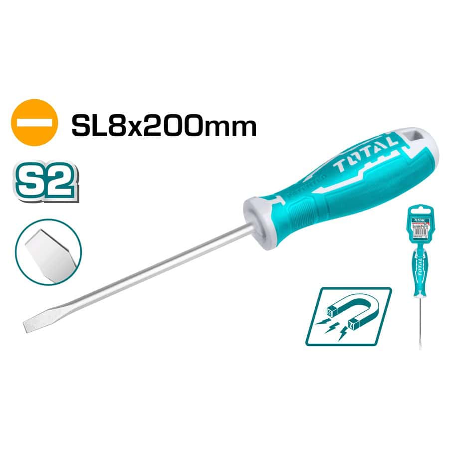 Total THT268200 Μαγνητικό Κατσαβίδι Ίσιο με Μήκος 200mm SL 8 X 200mm