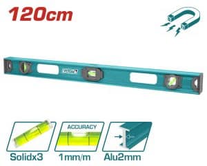 Total TMT212026 Αλφάδι Αλουμινίου Μαγνητικό 120εκ. με 3 μάτια