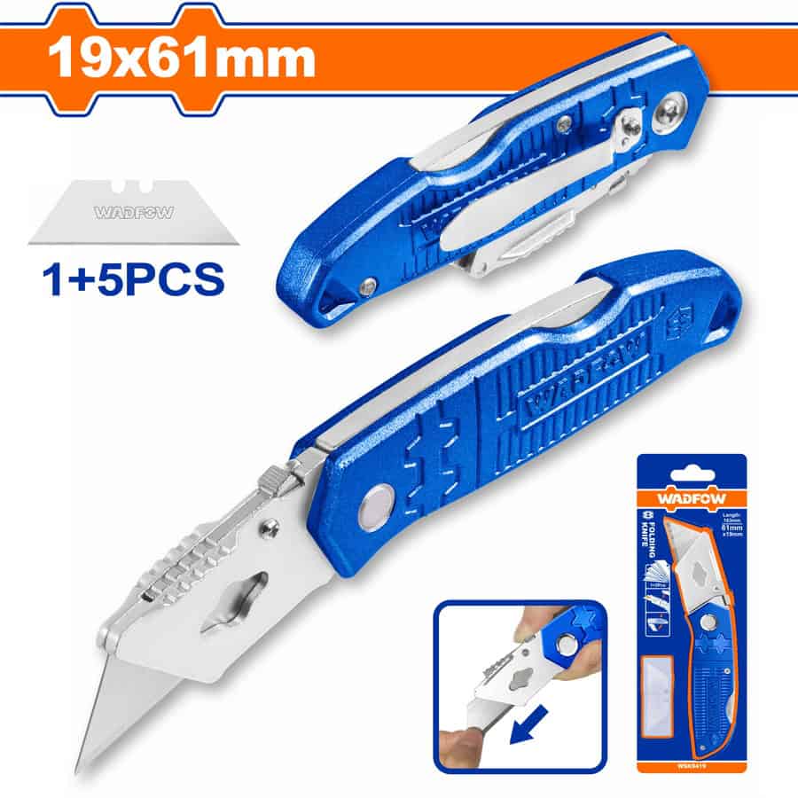 Wadfow WSK9419 Κοπίδι Φαλτσέτα Μοκέτας Αναδιπλούμενο 19 Χ 61mm