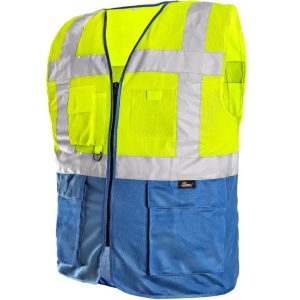 Ανακλαστικό Γιλέκο Εργασίας πολύτσεπο με φερμουάρ CXS Bolton yellow/blue