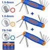 Wadfow WHK4203 Σετ Κλειδιά Άλλεν & Άλλεν Μπίλιας & Torx 24 Τεμάχια Σουγιάς