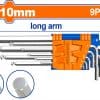Wadfow WHK2291 Σετ 9 Κλειδιά Allen Μπίλιας σε Σχήμα L Σ 1.5 - 10mm