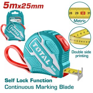 Total TMT126252M Μετροταινία με Αυτόματη Επαναφορά 25mm x 5m