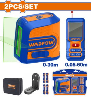 Wadfow WLDK1401 Σετ Αλφάδι Laser 30m & Μετρητής Αποστάσεων Laser 60m