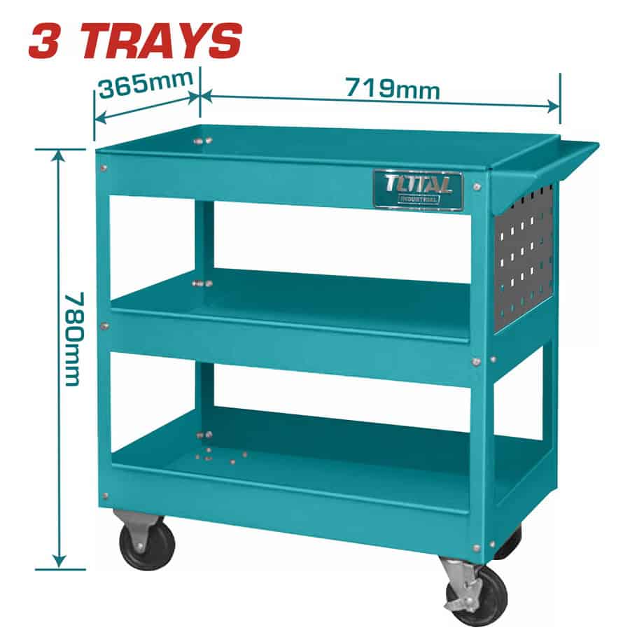 Total THPTC301 Τροχήλατος Μεταλλικός Εργαλειοφόρος 3 Θέσεων- Συρταριέρα