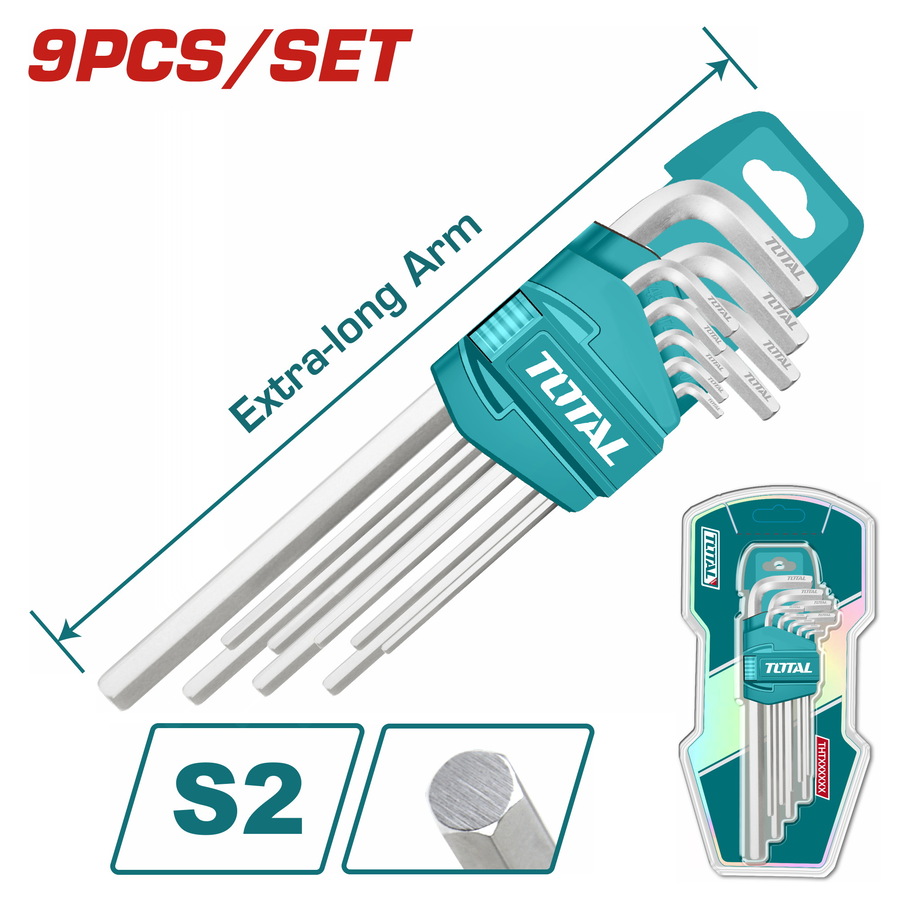 Total THT106192 Σετ 9 Κλειδιά Allen σε Σχήμα L