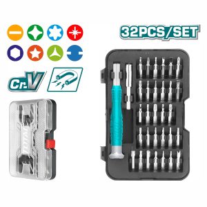 Total THT250PS0321 Σετ 32 Μύτες Κατσαβιδιού Ίσιο / Σταυρός / Torx / Allen