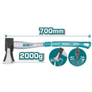 Total THT798026 Τσεκούρι Σχισίματος με Πλαστική Λαβή Μήκους 70cm και Βάρους 2000gr