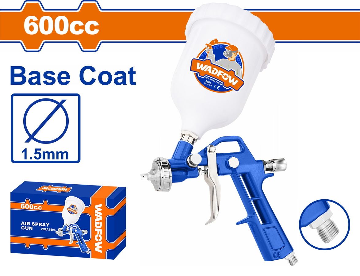 Wadfow WGA1504 Πιστόλι Βαφής Άνω Δοχείο Πλαστικό 600cc / 1.5mm