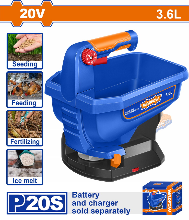 Wadfow WLSS1520 Διασκορπιστής Σπόρων Μπαταρίας Li-ion 20V Χωρίς Μπαταρία & Φορτιστή