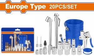 Wadfow WQP9430 Σετ Πιστολιού & Ταχυσυνδέσμων Αέρος 1/4" 20 Τεμάχια