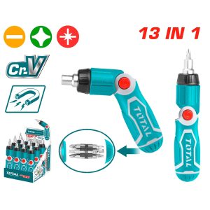 Total TACSD30136 Κατσαβίδι Καστάνιας με 13 Εναλλασσόμενες Μύτες