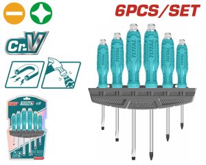Total THGSS35061 Σετ 6 Χτυπητά Κατσαβίδια με 6 Εναλλασσόμενες Μύτες