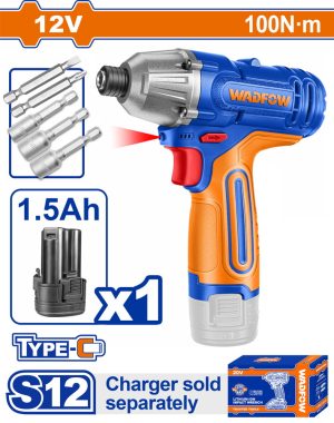 Wadfow WCD25101E Παλμικό κατσαβίδι μπαταρίας Li-ion 12V / 100Nm / 1.5Ah με 1 μπαταρία