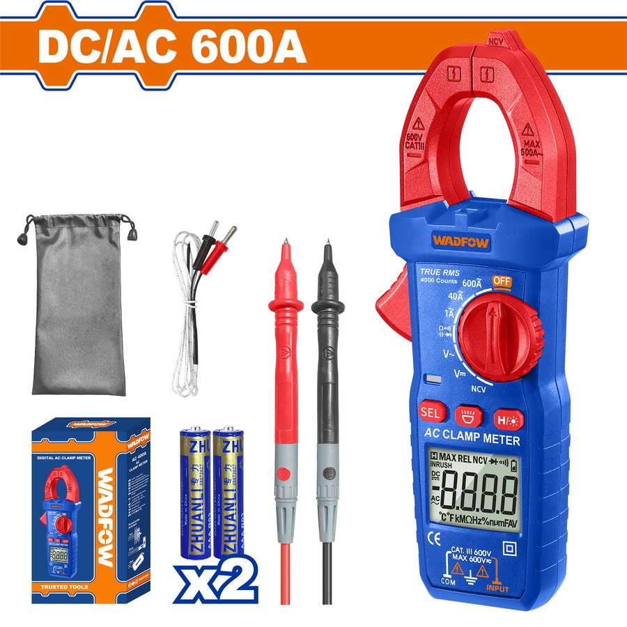 Wadfow WDΜ8602 Αμπεροτσιμπιδα Ψηφιακη DC / AC 600A