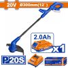 Wadfow WGTP535E Θαμνοκοπτικό Μπαταρίας Li-ion 20V / 2Ah με μπαταρία & φορτιστή Wadfow WGTP535E Θαμνοκοπτικό Μπαταρίας Li-ion 20V / 2Ah με μπαταρία & φορτιστή