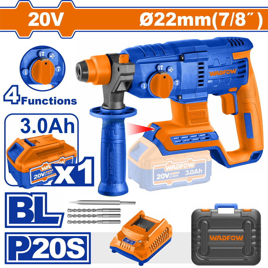 Wadfow WLM1522 Πνευματικό πιστολέτο Li-ion 20V / 3Ah με 1 μπαταρία