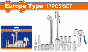 Wadfow WQP9420 Σετ Πιστολιού & Ταχυσυνδέσμων Αέρος 1/4" 17 Τεμάχια