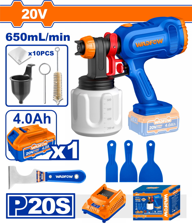 Wadfow WSU30668E ΣΕΤ Πιστόλι Βαφής Μπατ. Li-ion 20V