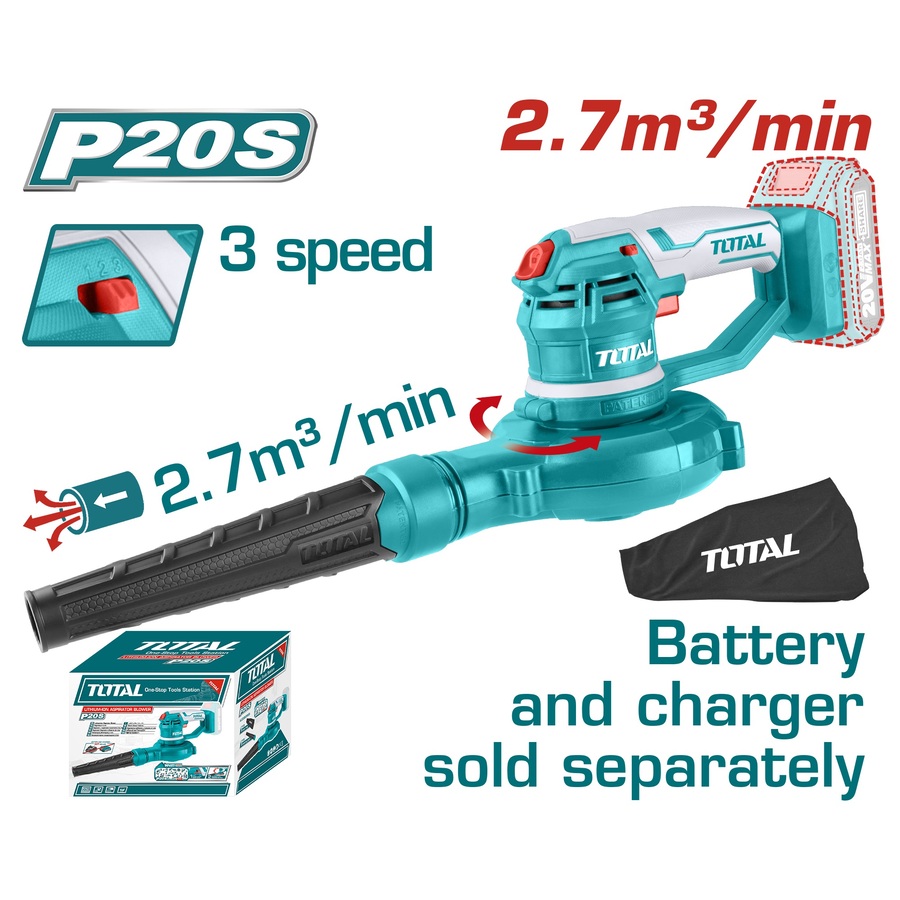 Total TABLI2001 Φυσητήρας - Αναρροφητήρας Μπαταρίας Λιθίου 20V
