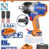 Wadfow WCD1B128E Μπουλονόκλειδο Μπαταρίας Li-ion 20V / 1280Nm / 5Ah / 2 Μπαταρίες Brushless Motor