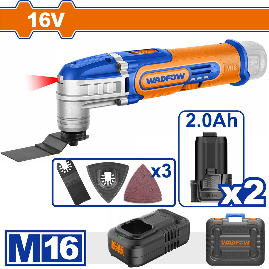 Wadfow WMUM5012E Πολυεργαλείο Μπαταρίας Li-ion 16V / 2Ah / 2 Μπαταρίες