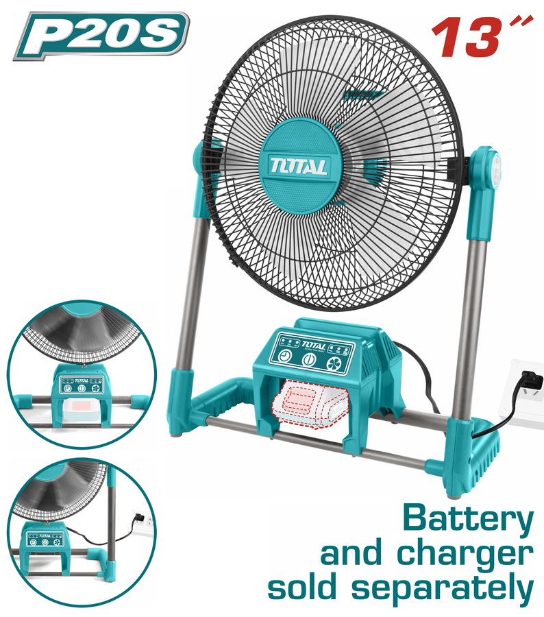 Total TFALI2001 Ανεμιστήρας Μπαταρίας 20V (χωρίς Μπαταρία και Φορτιστή)