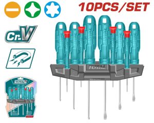 Total THTDC251001 Σετ Κατσαβίδια & Κατσαβίδια Ηλεκτρονικών 10 Τεμαχίων