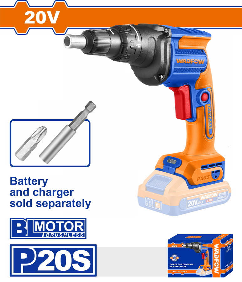 Wadfow WDS20428 Κατσαβίδι Γυψοσανίδας Μπαταρίας Li-ion 20V Χωρίς Μπαταρία & Φορτιστή
