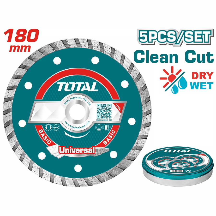 Total TAC2131803M Δίσκος Κοπής Μετάλλου 180mm 5τμχ Σε Μεταλλικό Κουτάκι